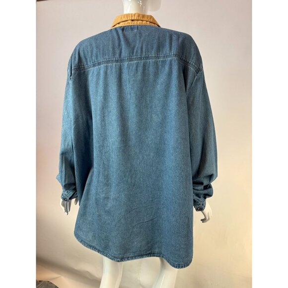 Vintage Bobbie Brooks Denim Button-Up Shirt With Embroidered Watches Plus Sz 24W - Picture 10 of 16